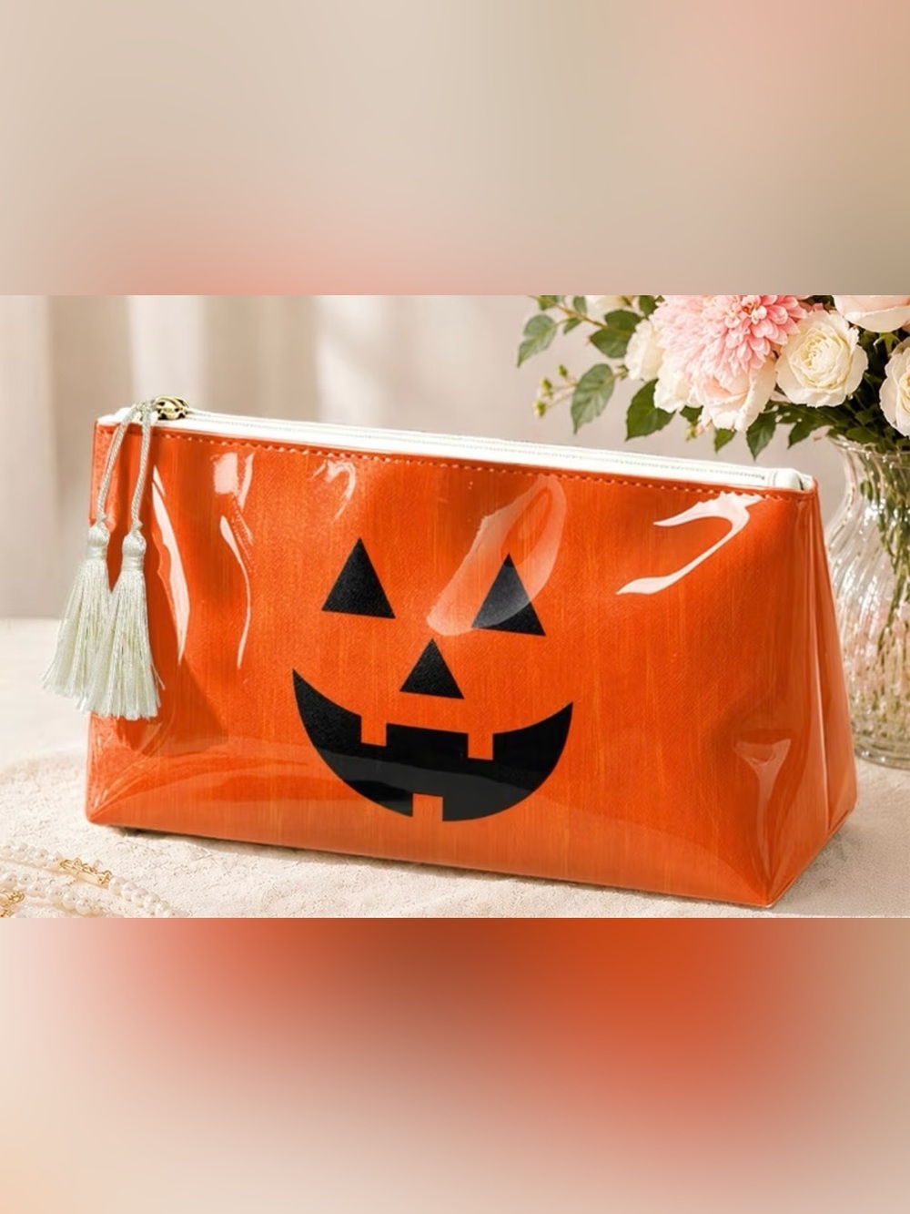 Halloween Jack-O'-Lantern Party Pouch - Orange